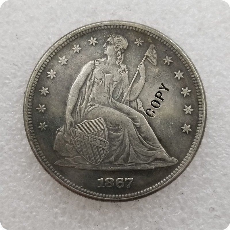 US 1867 Seated Liberty One Dollar Copy Coin  For Collection