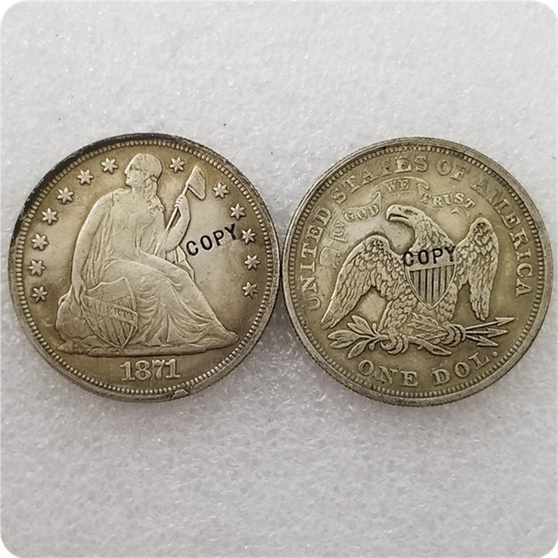 US 1871 Seated Liberty One Dollar Copy Coin  For Collection