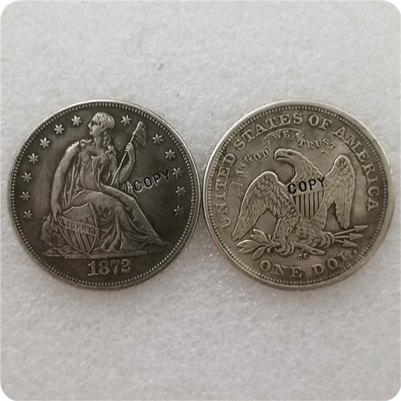 US 1872-CC Seated Liberty One Dollar Copy Coin  For Collection
