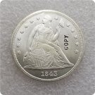 US 1843 Seated Liberty UNC Silver One Dollar Copy Coin For Collection US 1843 Seated Liberty UNC Silver One Dollar Copy Coin For Collection