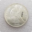 US 1848 Seated Liberty UNC Silver One Dollar Copy Coin For Collection US 1848 Seated Liberty UNC Silver One Dollar Copy Coin For Collection