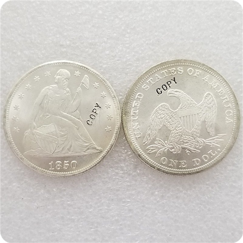 US 1850-O Seated Liberty UNC Silver One Dollar Copy Coin For Collection