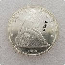 US 1863 Seated Liberty UNC Silver One Dollar Copy Coin For Collection US 1863 Seated Liberty UNC Silver One Dollar Copy Coin For Collection