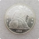 US 1865 Seated Liberty UNC Silver One Dollar Copy Coin For Collection US 1865 Seated Liberty UNC Silver One Dollar Copy Coin For Collection
