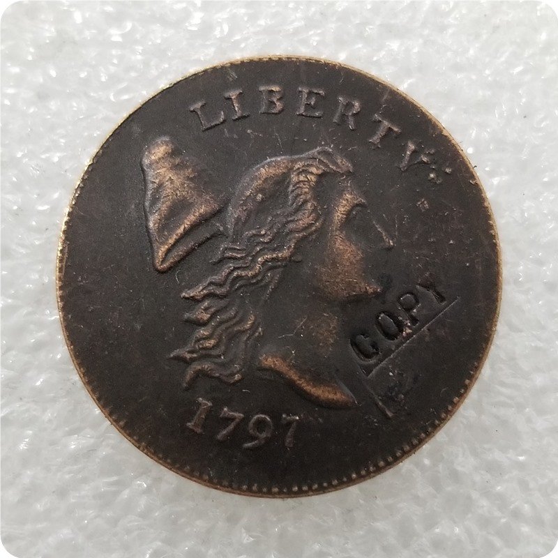 US 1797 Flowing Hair Half Cent Copy Coin For Collection