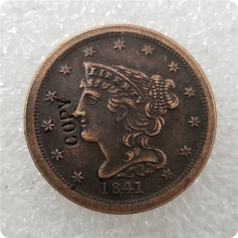US 1841 Braided Hair Half Cent Copy Coin  For Collection
