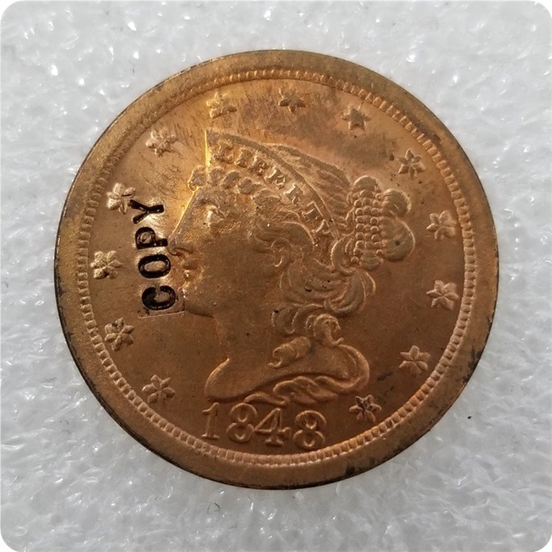 US 1848 Braided Hair Half Cent Copy Coin  For Collection