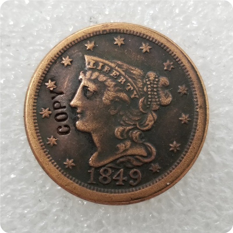 US 1849 Braided Hair Half Cent Copy Coin  For Collection