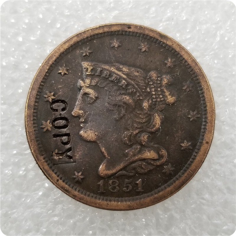 US 1851 Braided Hair Half Cent Copy Coin  For Collection