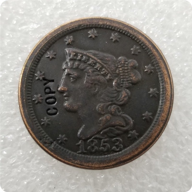 US 1853 Braided Hair Half Cent Copy Coin  For Collection