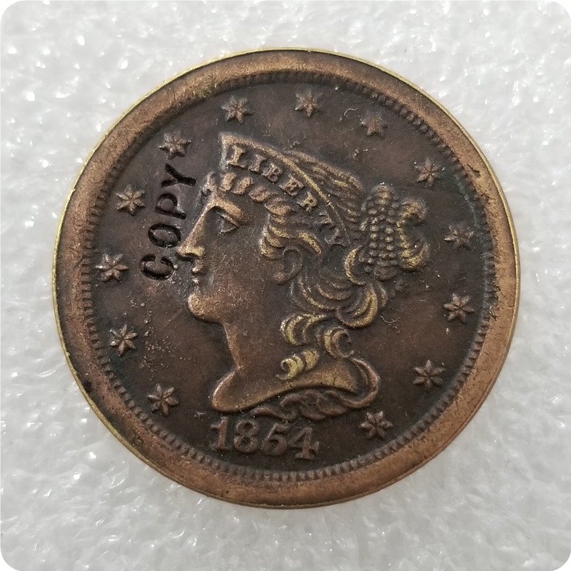 US 1854 Braided Hair Half Cent Copy Coin  For Collection