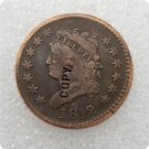 US 1812 Classic Head Large One Cent Copy Coin  For Collection
