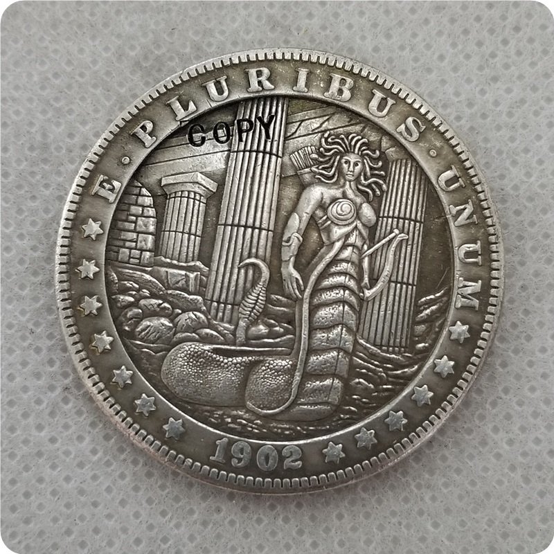 US 1902-P Morgan Dollar Snake Girl Hobo Nickle Copy Coin For Collection