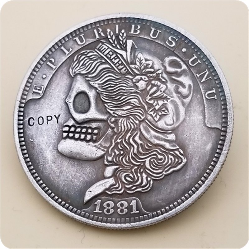 US 1881-P Morgan Dollar Hobo Nickle Copy Coin For Collection