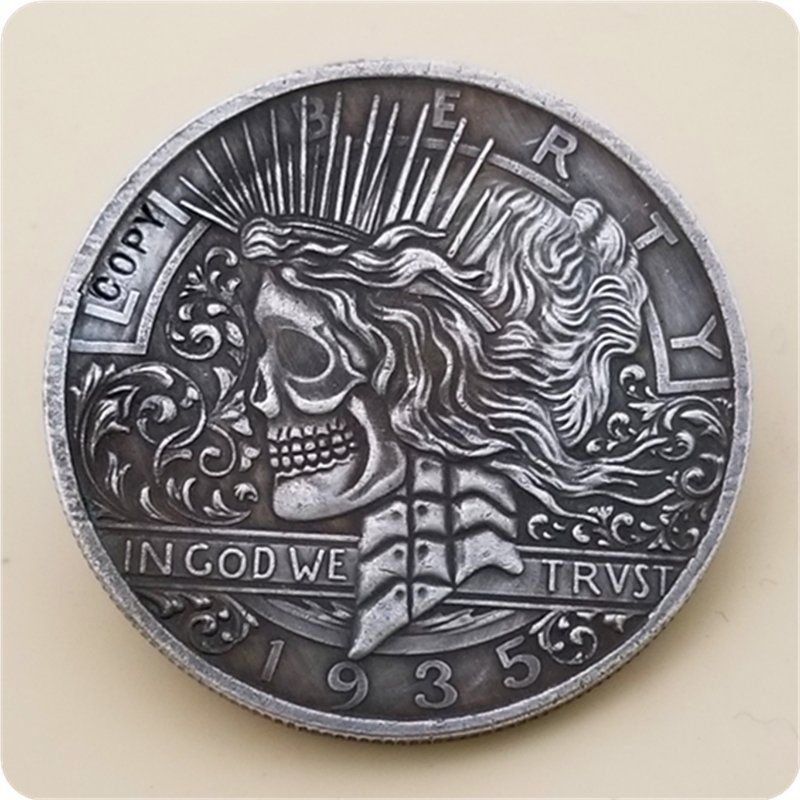 US 1935-P Peace Dollar Hobo Nickle Copy Coin For Collection
