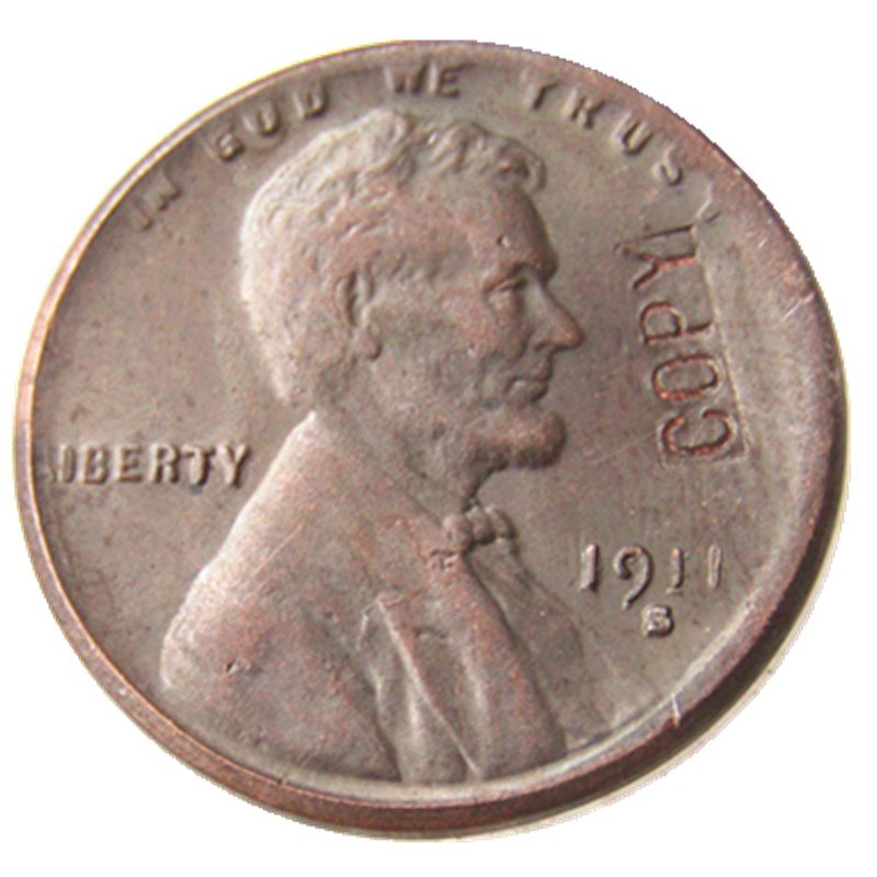 US 1911-S Lincoln Head One Cent 100% Copper Copy Coin