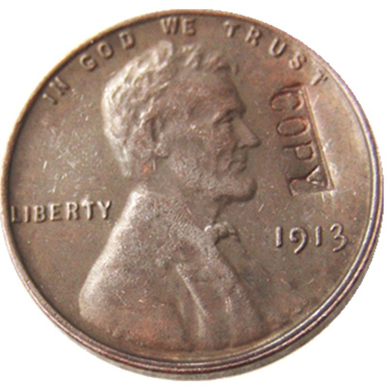 US 1913 Lincoln Head One Cent 100% Copper Copy Coin