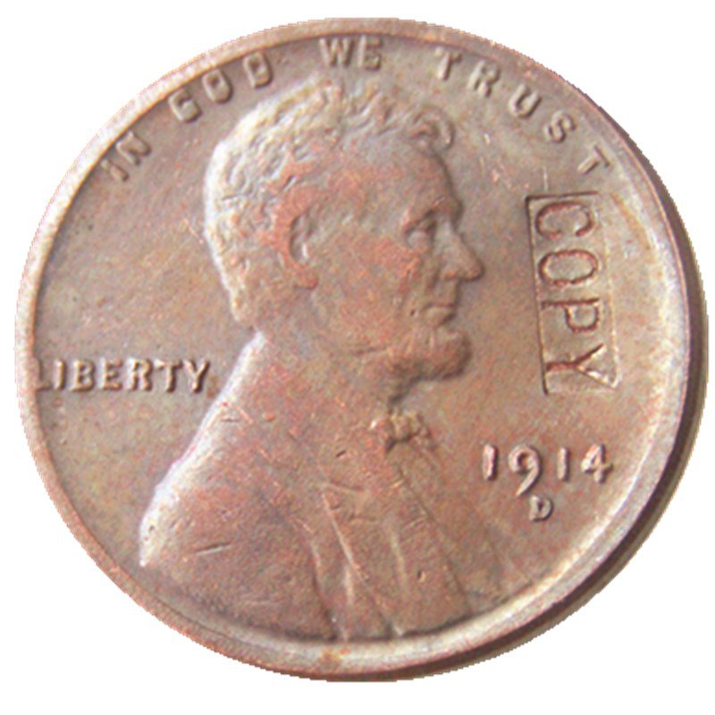 US 1914-D Lincoln Head One Cent 100% Copper Copy Coin