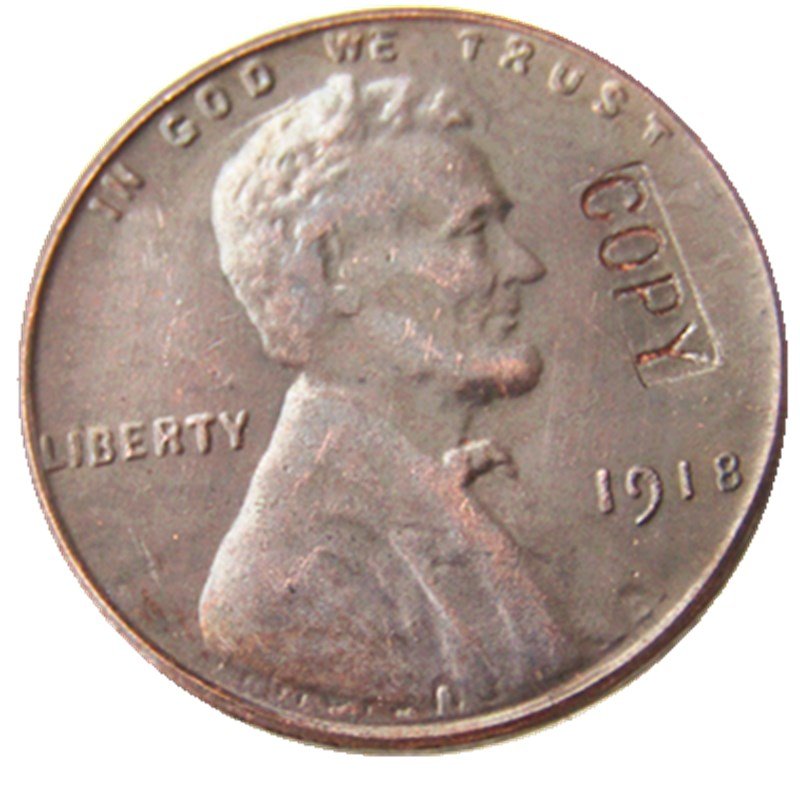US 1918 Lincoln Head One Cent 100% Copper Copy Coin