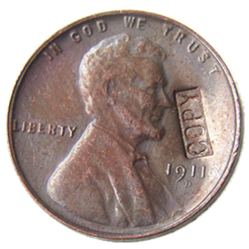 US 1911-D Lincoln Head One Cent 100% Copper Copy Coin