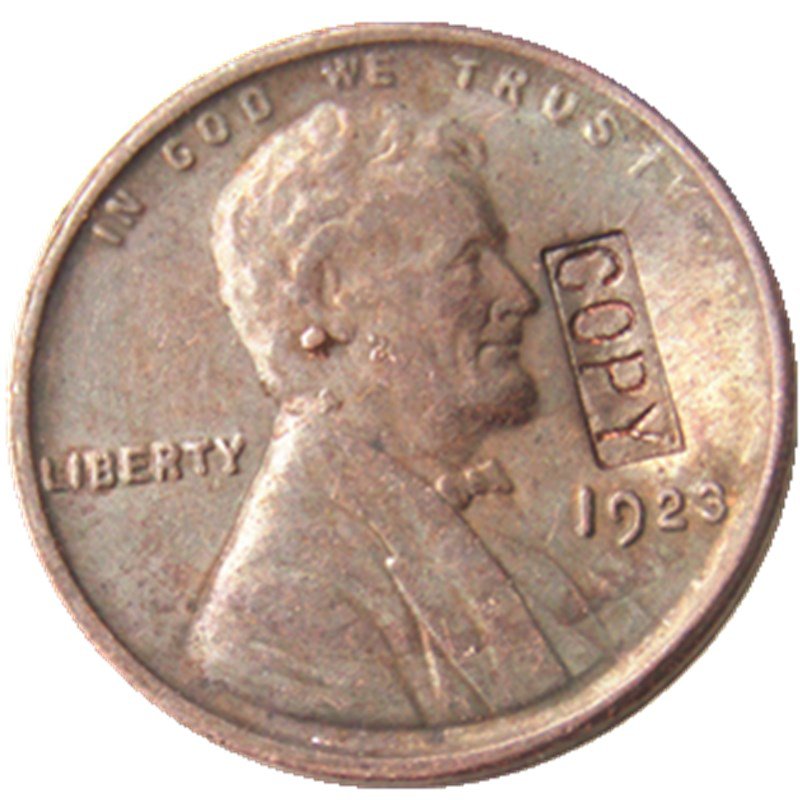 US 1923 Lincoln Head One Cent 100% Copper Copy Coin
