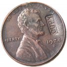 US 1924-D Lincoln Head One Cent 100% Copper Copy Coin