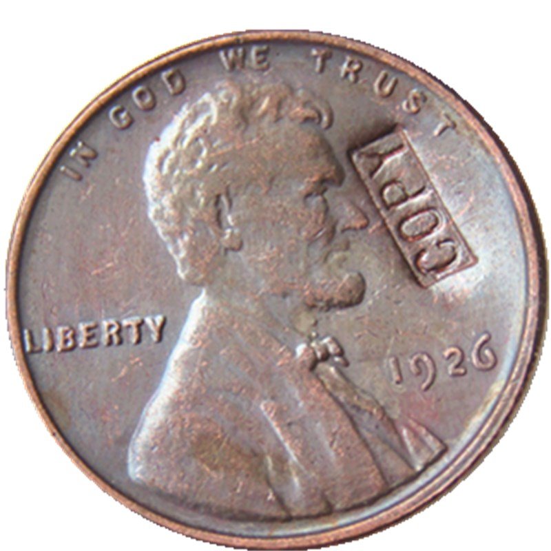 US 1926 Lincoln Head One Cent 100% Copper Copy Coin