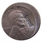 US 1955 Lincoln Double One Cent Off-Center Error 100% Copper Copy Coin US 1955 Lincoln Double One Cent Off-Center Error 100% Copper Copy Coin