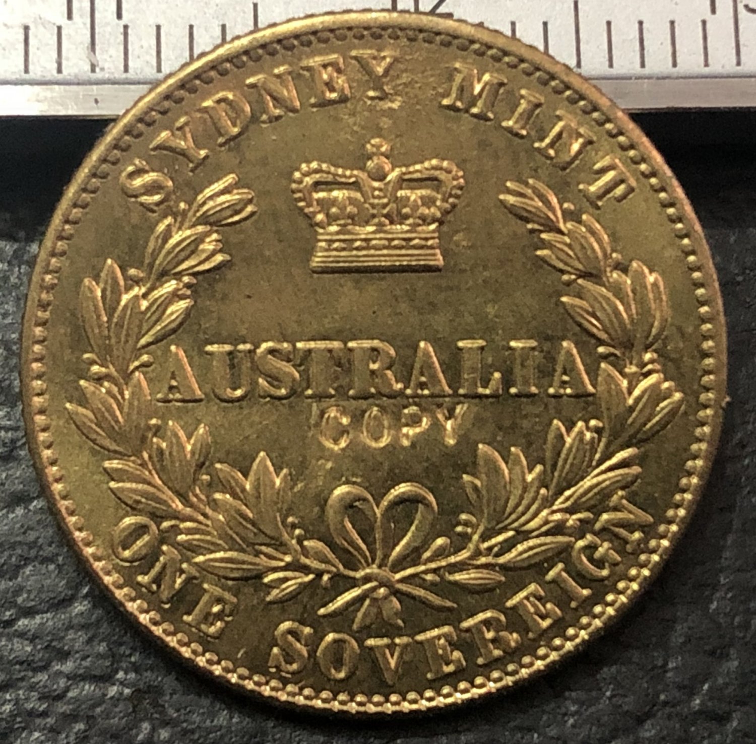 1855 Australia-Colonial 1 Sovereign-Victoria Gold Plated Copy Coin