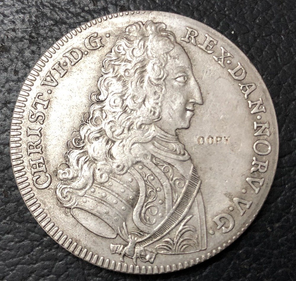 1731 Denmark 4 Mark Dansk Silver Copy Coin