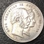 1892 Denmark 2 Kroner-Christian IX-Golden Wedding Silver Plated Copy Coin