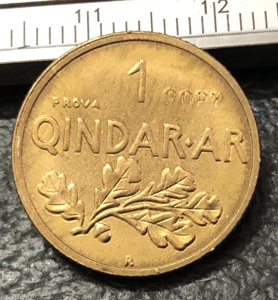 1935 Albania 1 Qindar Ar-Zog Bronze pattern Copy Coin