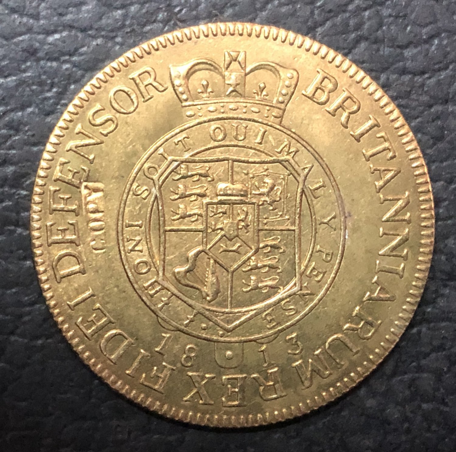 1813 United Kingdom 1 Guinea Copy Gold Coin