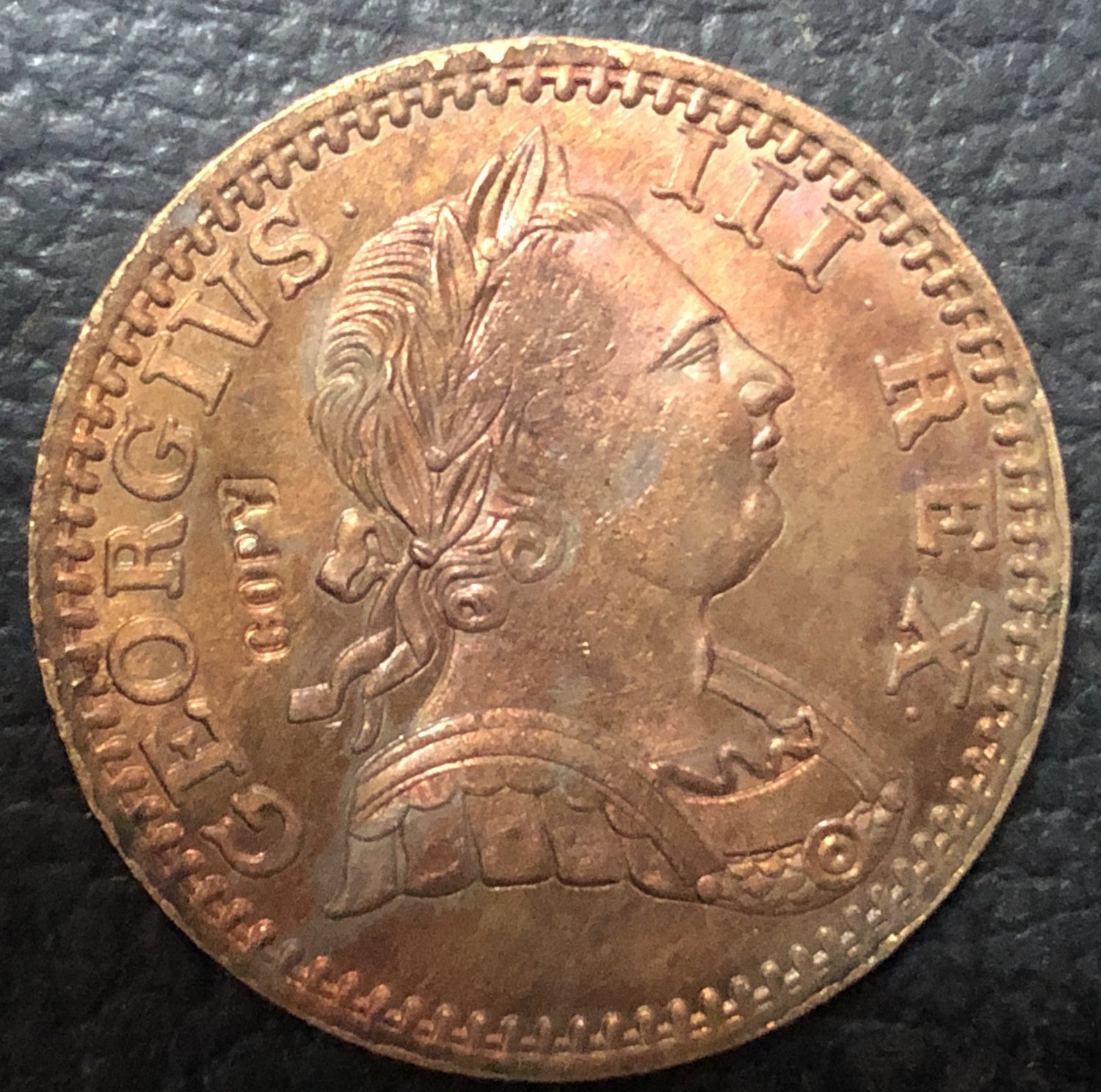 1770 United Kingdom Half Penny - George III Copper Coin