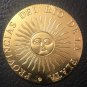 1835 La Rioja 8 Escudos Provincias del rio de la plata Gold Copy Coin 35mm