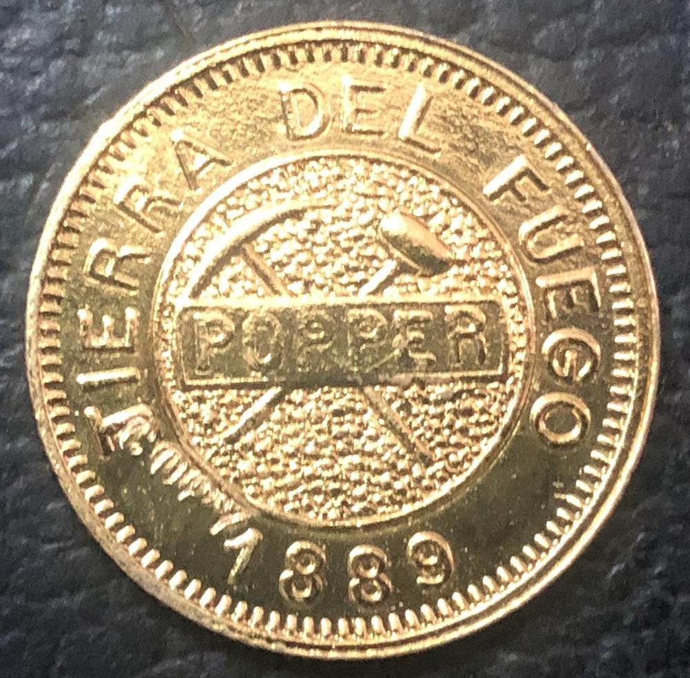 1889	Tierra del Fuego 5 Gramos Copy Coin