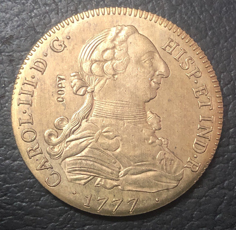 1777 Colombia 8 Escudos - Carlos III Gold Copy Coin