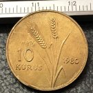 1980 Turkey 10 Kurus FAO Gold Copy Coin