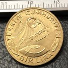 1981 Turkey 1 Lira 22k Gold plated exact Copy Coin
