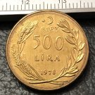 1978 Turkey 500 Lira FAO Gold Copy Coin