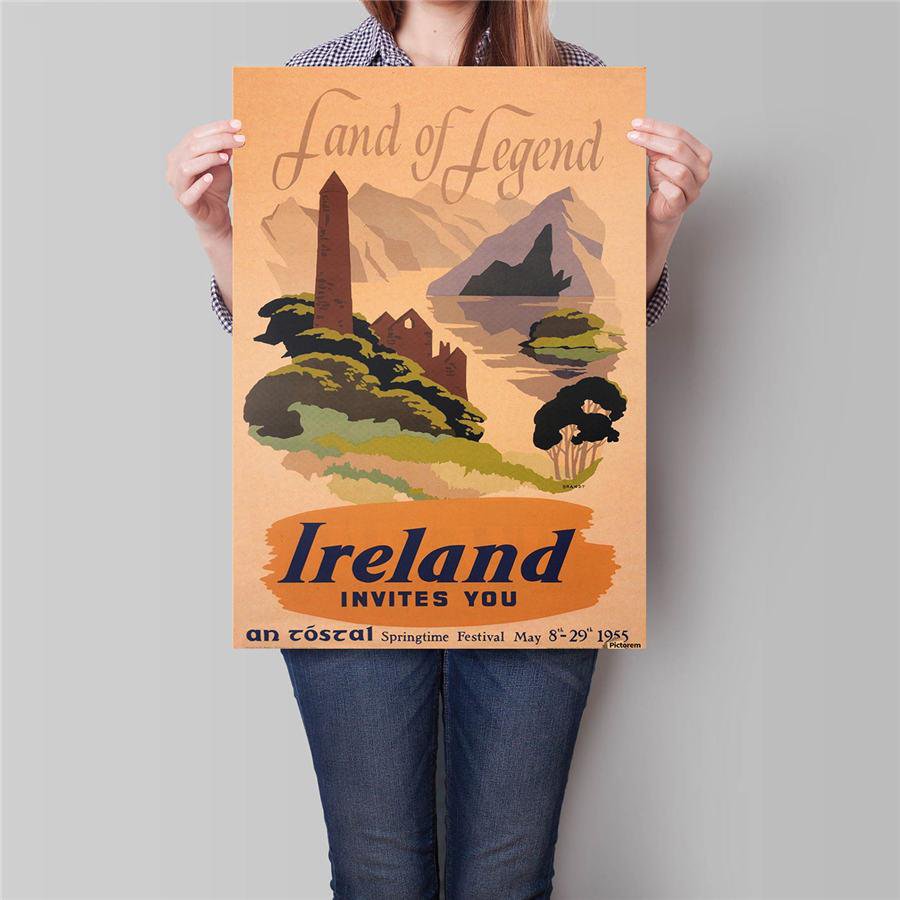 Ireland Summer City Trip Poster Wall Sticker Vintage Kraft Paper Poster 42x30cm