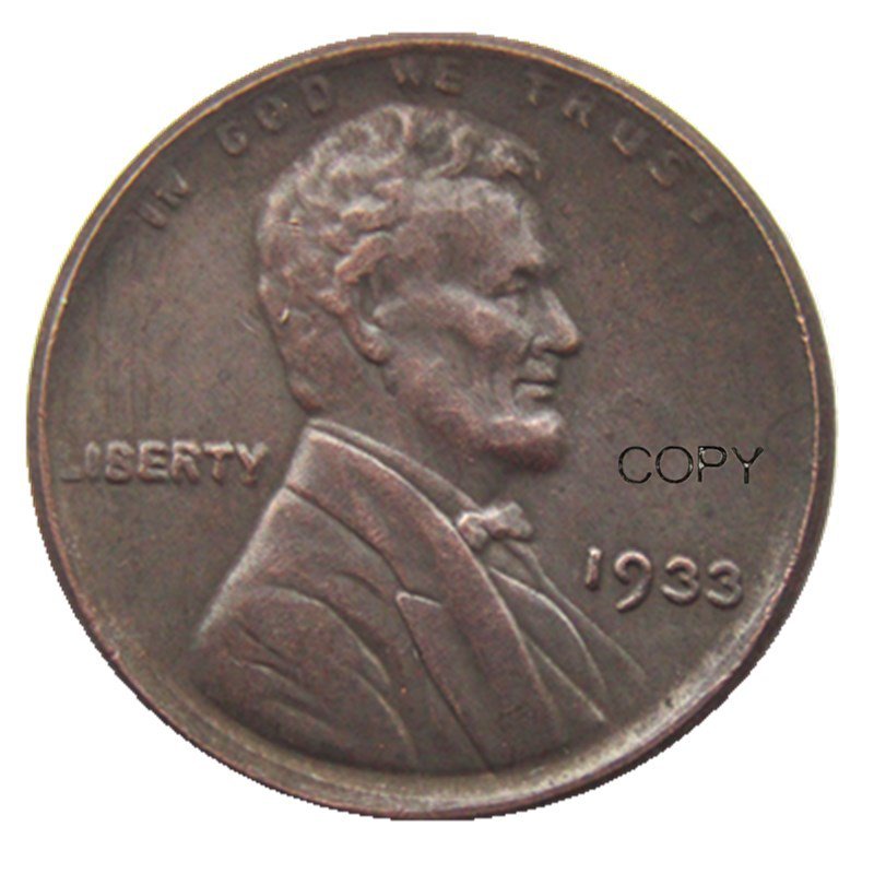 US 1933 Lincoln Head One Cent Penny Copy Coin