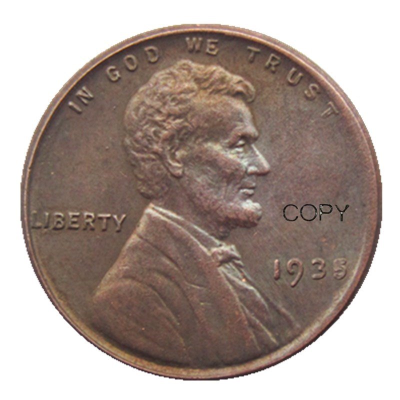 US 1935 Lincoln Head One Cent Penny Copy Coin