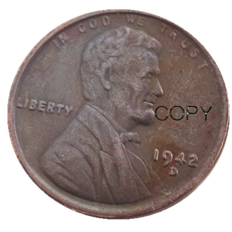 US 1942-D Lincoln Head One Cent Penny Copy Coin