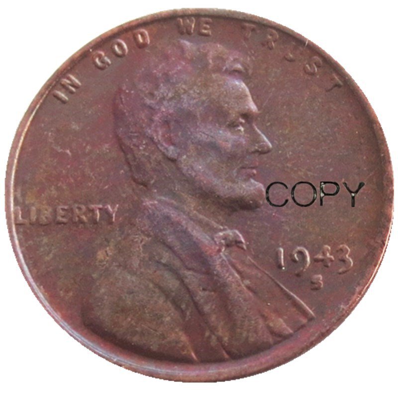 US 1943-S Lincoln Head One Cent Penny Copy Coin