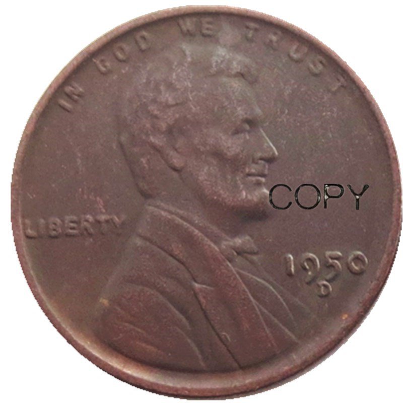 US 1950-D Lincoln Head One Cent Penny Copy Coin
