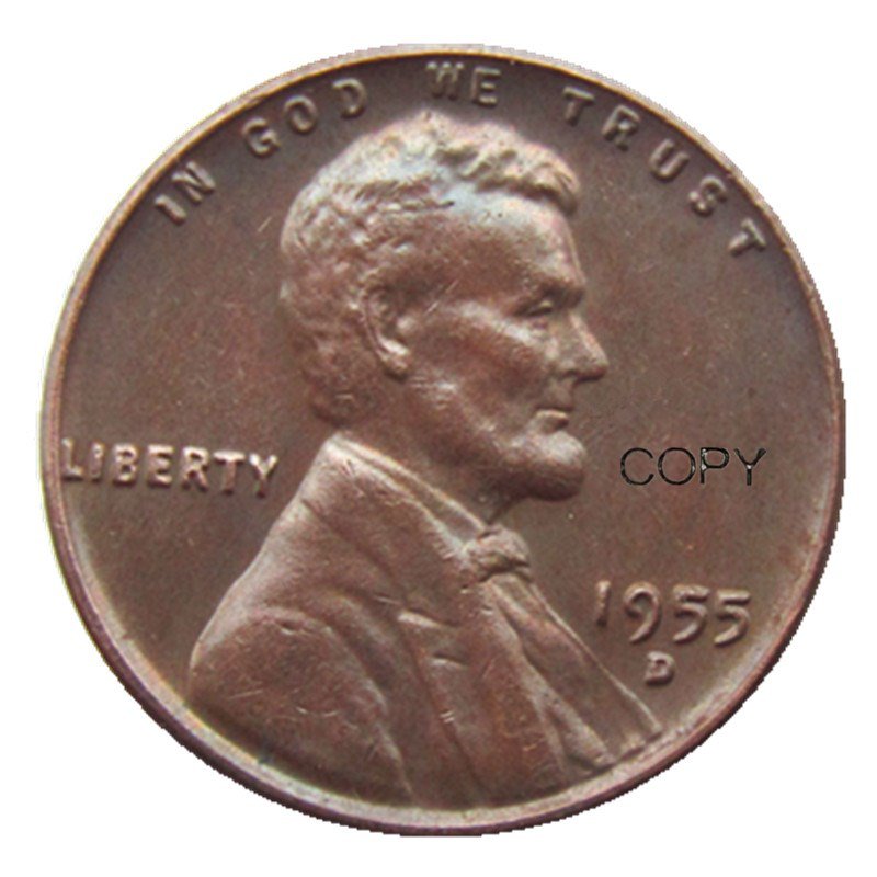 US 1955-D Lincoln Head One Cent Penny Copy Coin