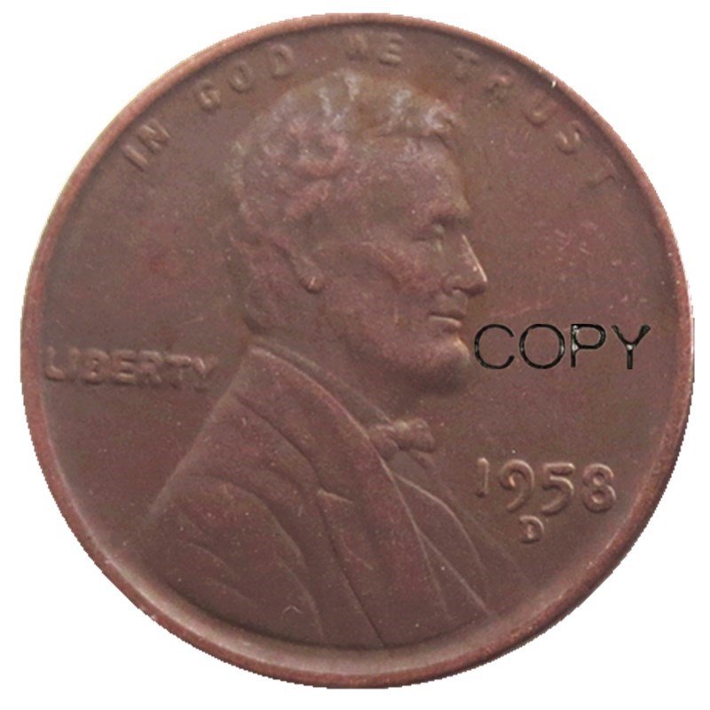 US 1958-D Lincoln Head One Cent Penny Copy Coin