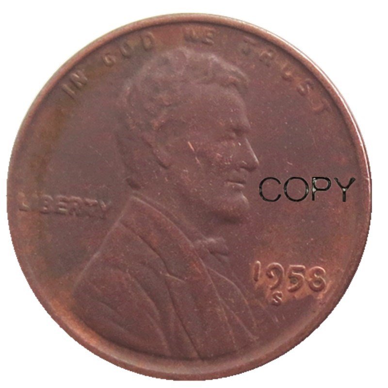 US 1958-S Lincoln Head One Cent Penny Copy Coin