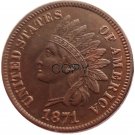US 1871 Indian Head One Cent Copper Copy Coins US 1871 Indian Head One Cent Copper Copy Coins